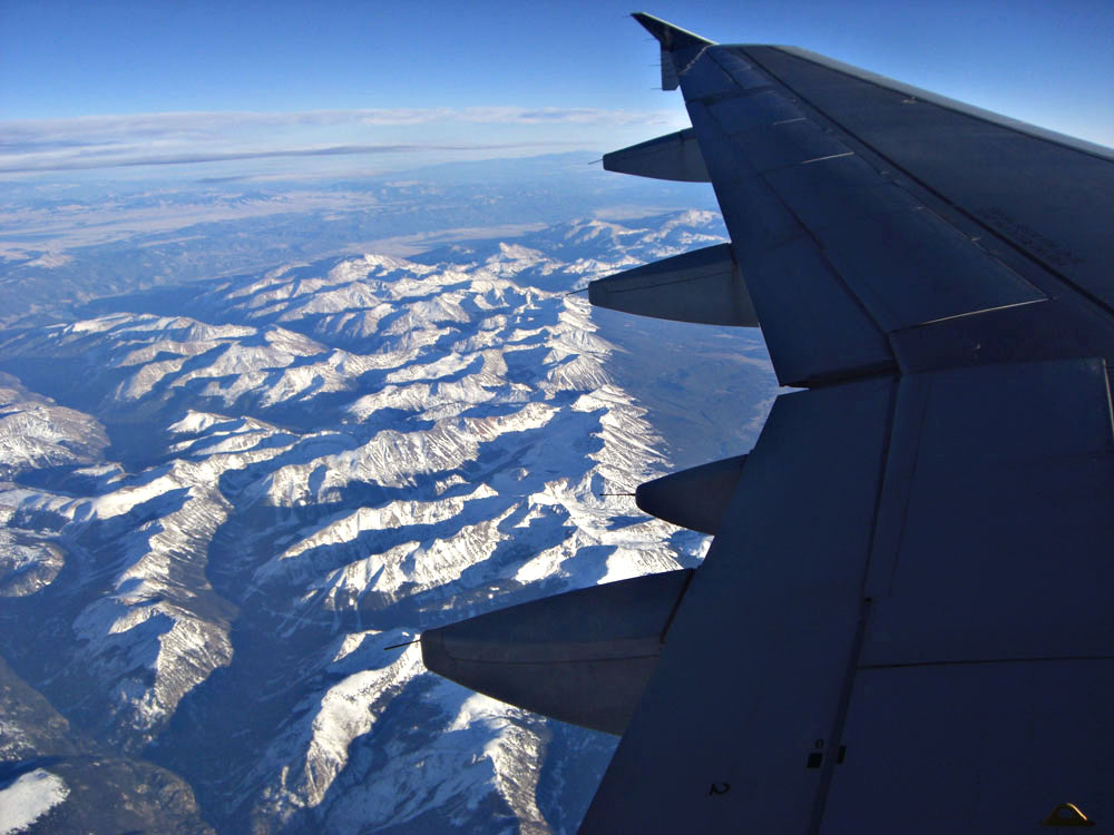 plane wing and ground geography